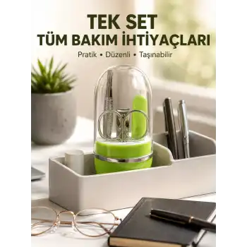 Yeşil Tırnak Bakım Seti Cımbız Makas Tırnak Makası ve Törpü