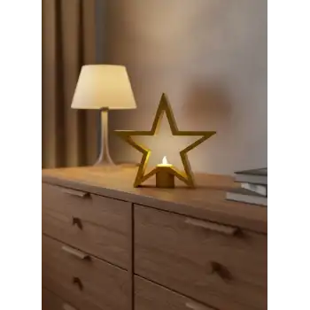 Yıldız Şeklinde Sarı Mumluk Loş Işık Ev Aksesuarı