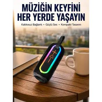 Yüksek Ses Kaliteli Kablosuz Hoparlör LED Işıklı Yeni Nesil