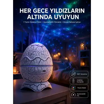 Yumurta Görünümlü Masa ve Gece Lambası Renk Değiştirebilen Projektör