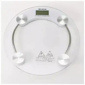 150 Kg Kapasiteli Yuvarlak Şeffaf Dijital Banyo Cam Baskül Terazi Tartı