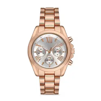 Zarif ve Şık Özel Tasarım Roma Rakam Detaylı  Metal Bayan Kol Saati (rose)