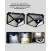 100 LED Solar Lamba Hareket Algılamalı Bahçe Duvar Dış Mekan Aydınlatma