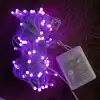 10m 100 Led Damla Uçlu Pembe Işık Şeffaf Kablo
