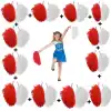12 Çift Kırmızı-Beyaz Ponpon ( 24 Adet )