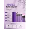 12li Makyaj Fırça Seti Yumuşak Kıllı Profesyonel Kullanıma Uygun