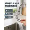 2 Modlu 1080° Dönebilen Musluk Başlığı Esnek 3 Eklemli Hareketli Tasarım