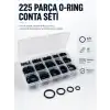 225 PCS O-Ring Conta Seti Profesyonel Tamir, Bakım ve Sızdırmazlık Çözümü