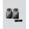 2’li Kablosuz Yaka Mikrofonu Type-C ve Lightning Uyumlu Profesyonel Set
