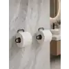 2’li Siyah Metal Rulo Kağıt Tutucu Yapışkanlı Banyo ve Mutfak Kağıtlık
