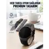 3 Kordonlu AMOLED Ekran Bluetooth Aramalı Akıllı Saat Metal, Deri ve Silikon Kordon Seti