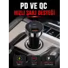 3 Portlu Araç İçi Şarj Adaptörü Çift PD Type-C ve QC3.0 USB Çıkışlı
