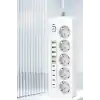 3500w Akım Korumalı 5’li Grup Priz: 5x Usb + 5x Type-c Çıkışlı (2 Metre)