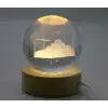 3D İstanbul Temalı Kristal Cam Küre Led Lamba Model 1