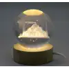 3D İstanbul Temalı Kristal Cam Küre Led Lamba Model 2