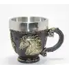 3D Kabartmalı At Büstü Paslanmaz Çelik Kupa Bardak