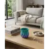 3D Kıvrımlı Mavi Vazo Modern Dekoratif Şık Ev Aksesuarı