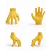 3D Sarı El Dekoratif Biblo 17x16 cm Modern Ev Aksesuarı