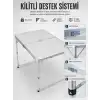 4 Kişilik Katlanabilir Kamp Masası Seti 4 Tabureli 50-65 cm Ayarlanabilir Yükseklik