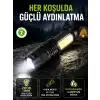 4 Modlu USB Şarjlı LED El Feneri Kamp ve Outdoor