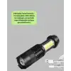 4 Modlu USB Şarjlı LED El Feneri Kamp ve Outdoor