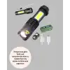 4 Modlu USB Şarjlı LED El Feneri Kamp ve Outdoor