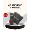 4K Android TV Box – Akıllı Medya Oynatıcı, 2GB RAM, 16GB Hafıza, Wi-Fi Destekli