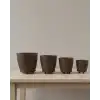 4’lü 3D Kahve Tonlu Ayaklı Saksı Seti Modern Dekoratif Vazo Takımı