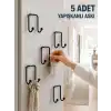 5 Adet Yapışkanlı Duvar Askısı Çok Amaçlı Pratik Askılık Seti