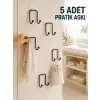5li Duvar Tipi Yapışkanlı Askı Pratik Ev ve Yaşam Alanı Askılık Seti