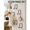 5li Yapışkanlı Askı Seti Mutfak Banyo ve Ev İçin Çok Amaçlı Askılık