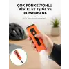 5000 mAh Bataryalı Bisiklet Farı COB Çakar Çok Fonksiyonlu Yeni Nesil
