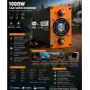 1000W Tam Sinüs İnverter 12V AC Çevirici | Sessiz Fanlı, USB Çıkışlı, Araç Karavan Tekne Solar Uyumlu Güç İnverteri