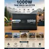 1000W Tam Sinüs İnverter 12V AC Çevirici | Sessiz Fanlı, USB Çıkışlı, Araç Karavan Tekne Solar Uyumlu Güç İnverteri