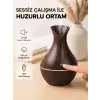 Ahşap Desenli Aromaterapi Difüzör 130 ml Ultrasonik ve 7 Renk LED Işıklı