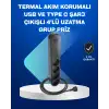 Akıllı Akım Dengelemeli 4’lü Çoklu Priz Type-C ve USB Çıkışlı