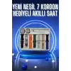 Akıllı Saat 7 Kordon Hediyeli Takvim Alarm Nabız Ölçer Bildirim Görme Sesli Görüşme