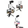 Akıllı Telefon Vlog Kiti Tripod Mini Mikrofonlu Telefon Tutucu