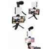 Akıllı Telefon Vlog Kiti Tripod Mini Mikrofonlu Telefon Tutucu