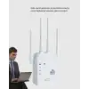 Antenli WiFi Repeater 300m2 Kapsama Alanı WPA3 Güvenlikli