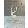 Beyaz Dekoratif Geyik Figürü Şık Ev Aksesuarı