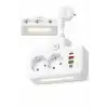 Bkl-502 Akım Korumalı 2li Priz 2 Usb Ve 2 Type-c Çıkış 4000w Hızlı Şarj Duvar Tipi Dokunmatik Led Aydınlatmalı