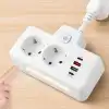 Bkl-502 Akım Korumalı 2li Priz 2 Usb Ve 2 Type-c Çıkış 4000w Hızlı Şarj Duvar Tipi Dokunmatik Led Aydınlatmalı