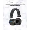 Bluetooth 5.3 Rainbow Işıklı Kulak Üstü Kablosuz Kulaklık Yeni Nesil