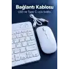 Bluetooth Klavye Mouse Seti Türkçe Tuş Dizilimli Beyaz