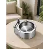Çakmaklı Küllük Paslanmaz Metal Yuvarlak Tasarım