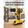 Çift Bataryalı Darbeli Şarjlı Matkap Seti – Metal Dişli, 24 Parça Aksesuar ve LED Işıklı