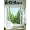 Çift Kanatlı Cırt Bantlı Pencere Sinekliği Kolay Montajlı Beyaz File