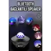 Çocuklara Özel Şarjlı Bluetooth Hoparlör Parti Led Lambası Yıldızlı Projeksiyon