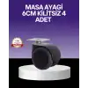 Çok Amaçlı Kilitsiz Masa Ayağı Tekerleği 6 cm